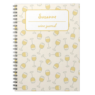 White Wine Glass Tasting Journal Notebook