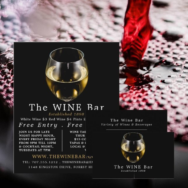 White Wine Glass, Wine Bar/Winery Advertising Flyer (Creator Uploaded)