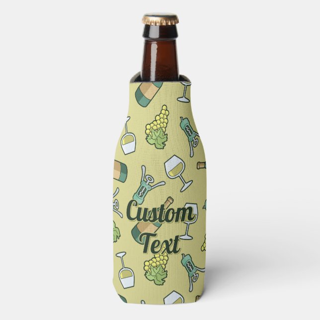 White Wine Pattern Bottle Cooler (Bottle Front)