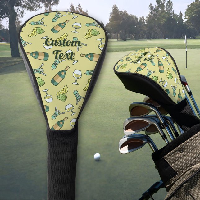 White Wine Pattern Golf Head Cover (Creator Uploaded)