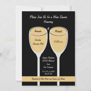 White Wine Shower or Bridal Shower Invitation
