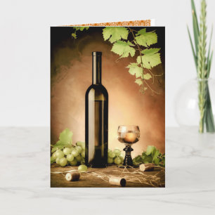 White wine still life card