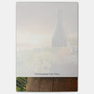 White Wine With Barrel On Vineyard In Chianti Post-it Notes