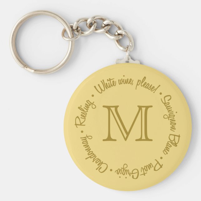 White Wines custom monogram key chains (Front)