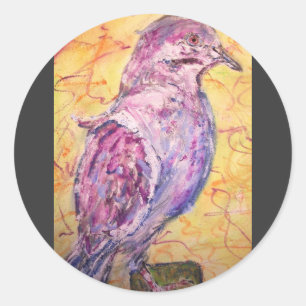 White-winged Dove art Classic Round Sticker