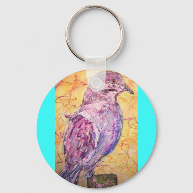 White-winged Dove art Key Ring (Front)