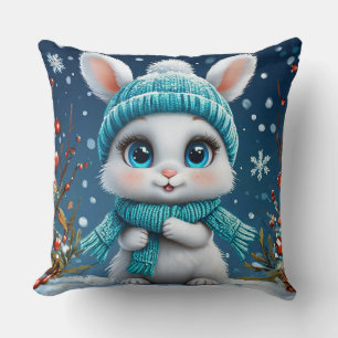 ❄️ White Winter Bunny Cosy Decor Gift 🐰 Cushion