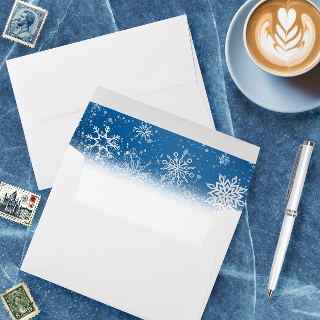 White Winter Dragon Snowflakes Blue Envelope (Creator Uploaded)