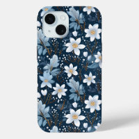 White Winter Flowers Pattern