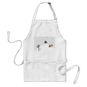 White winter landscape standard apron