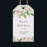 White Winter Peony Floral Bridal Shower Gift Tags<br><div class="desc">These white winter peony floral bridal shower gift tags are perfect for a modern wedding shower. The design features beautiful hand-drawn white peonies bunched into neat bouquets with burgundy buds and green leaves.</div>