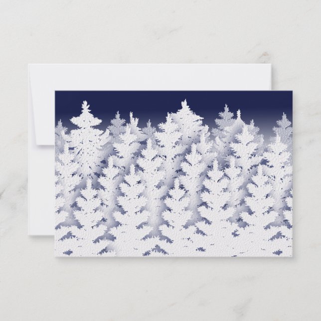 White Winter Pine Trees | You Customise Thank You Card (Front)