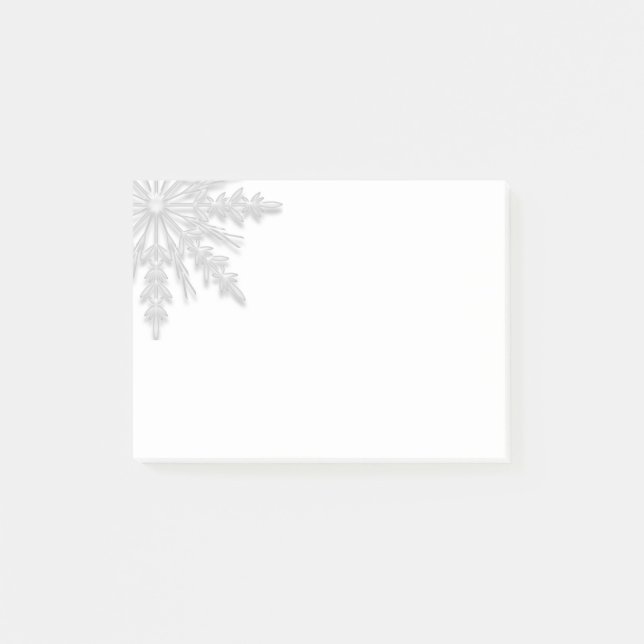 White Winter Snowflake Post-it Notes (Front)