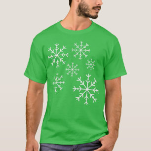 White Winter Snowflakes Illustration T-Shirt