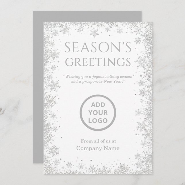 White Winter Sparkle Holiday Card (Front/Back)