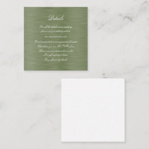 White Winterberry Green Leaf Gold Ribbon Details  Enclosure Card