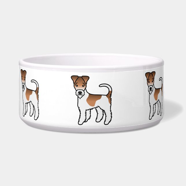 White Wire Fox Terrier Cute Cartoon Dog (Front)