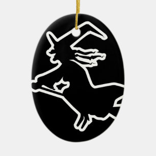 White Witch Ceramic Tree Decoration