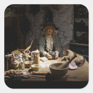White Witch's Kitchen Museum, Witchcraft & MAGICK Square Sticker