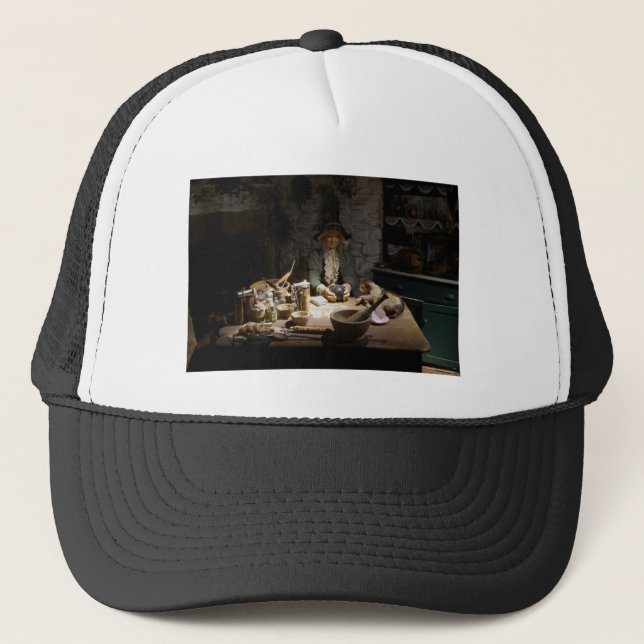 White Witch's Kitchen Museum, Witchcraft & MAGICK Trucker Hat (Front)