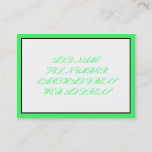 White with Black and Green Frame Business Card