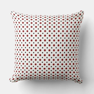 White with black and red polka dots cushion