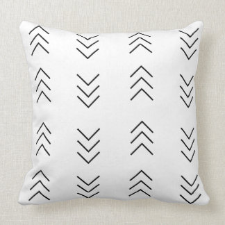 White with Black Arrow Mud Cloth Patterned Cushion