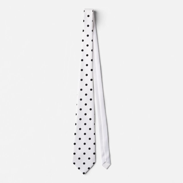 White with Black Dots Tie (Front)