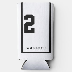 White with Black Horse 2 Saddle Cloth Custom Seltzer Can Cooler
