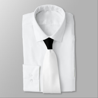 White with Black Knot Contrast Tie