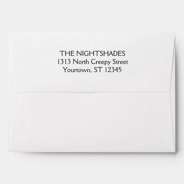 White with Black Liner Custom A7 5x7 Envelope (Back (Top Flap))
