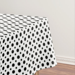 White with black polka dots tablecloth