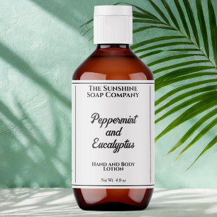 White with Black Text Cosmetics Bottle Label