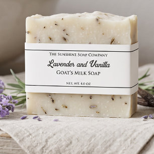 White with Black Text Soap Belly Band Invitation Belly Band