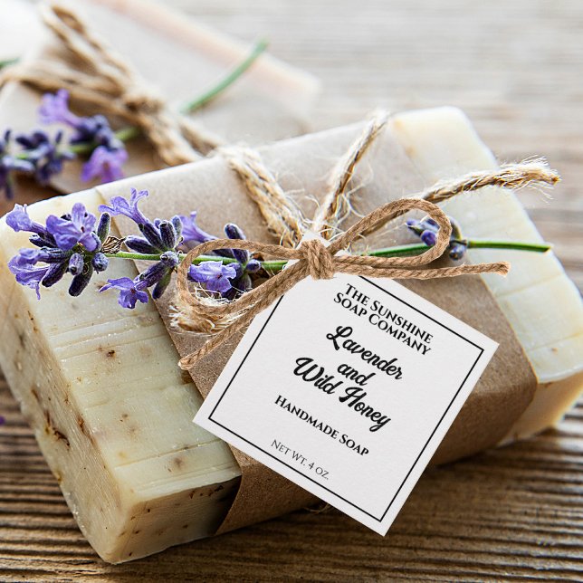 White with Black Text Soap Cosmetics Packaging Tag (Creator Uploaded)