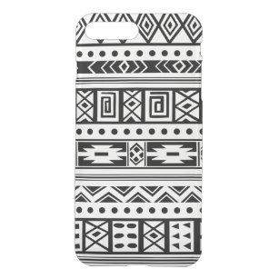 White With Black Tribal Ikat Seamless Pattern iPhone 8 Plus/7 Plus Case