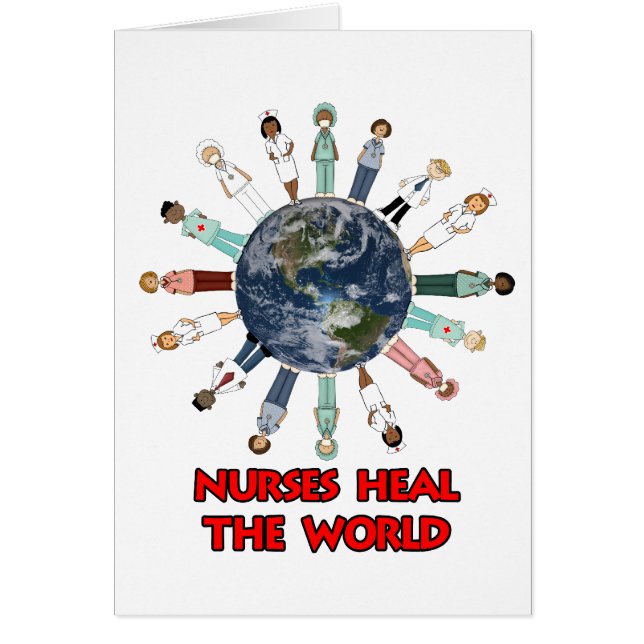 White with Blue and Red World Nurse (Front)