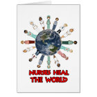 White with Blue and Red World Nurse