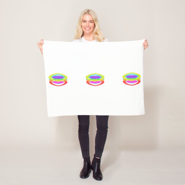WHITE WITH COLORED CIRCLES FLEECE BLANKET (In Situ)
