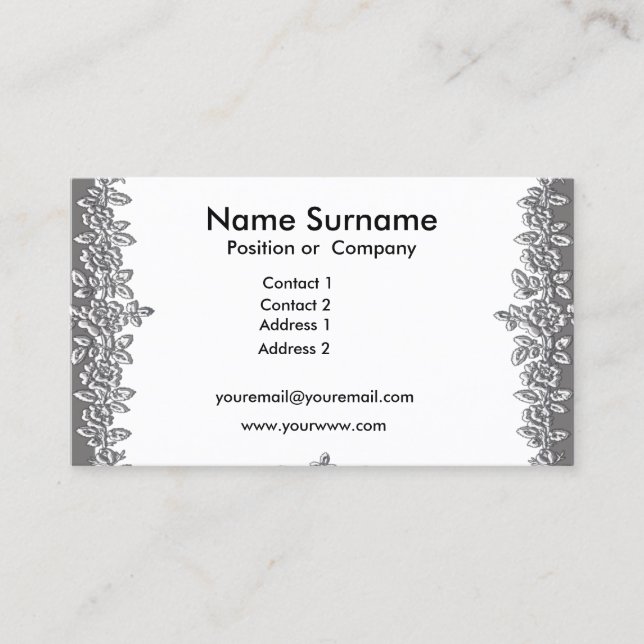 White with Flowers Business Card (Front)