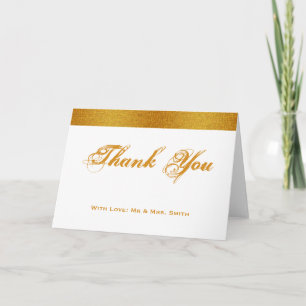 White with Gold Badge Band Thank You Card