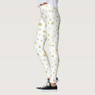White with gold dots leggings