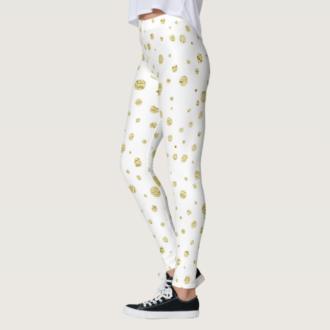 White with gold dots leggings (Left)