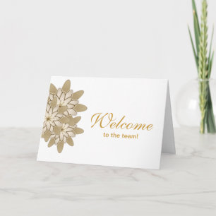 White with Gold Floral Lotus Thank You Card