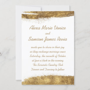 White with Gold Invitation