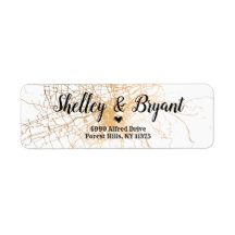 White with golden abstract pattern wedding