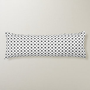 White with Gray and Black polka dots Body Cushion