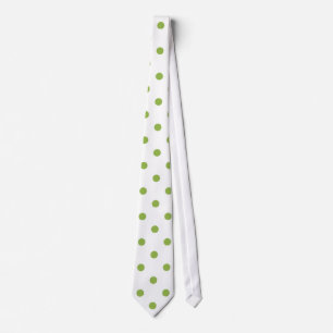 White with Green Colour Dot (Christmas 9) Men's Ti Tie