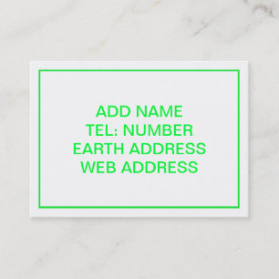 White with Green Frame Business Card