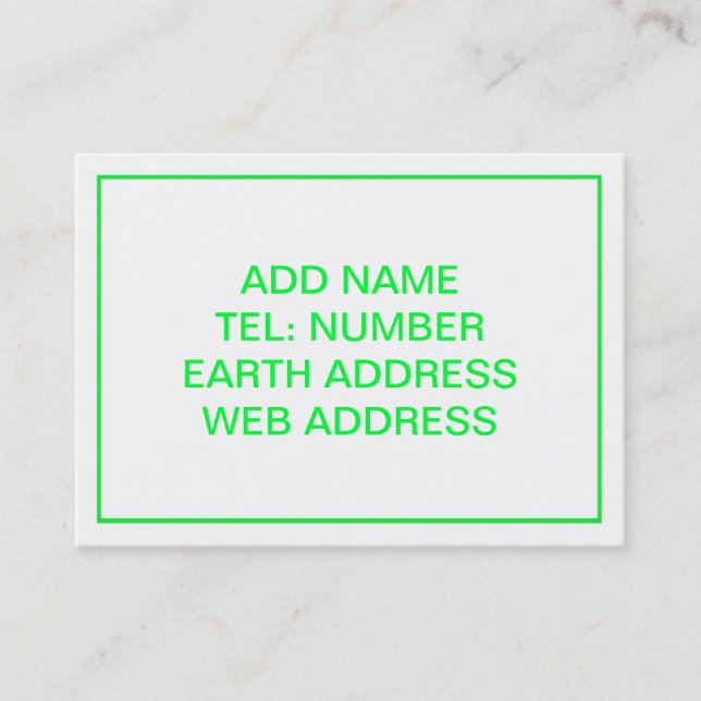 White with Green Frame Business Card (Front)